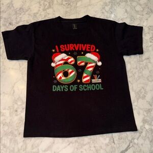Gildan Black '67 Days of School' Kids Tee Small